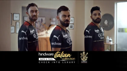 Hindware's New TVC Campaign 5 Star Hotel like Bathrooms Featuring Cricket Stars from Punjab Kings and Royal Challengers Bangalore<br>