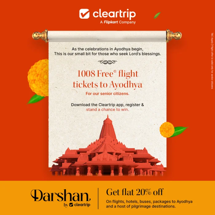 Cleartrip and Flipkart Travel Bet Big on Spiritual Tourism; Launch ‘Darshan Destinations’ Coinciding with the Inauguration of Ram Mandir in Ayodhya<br>