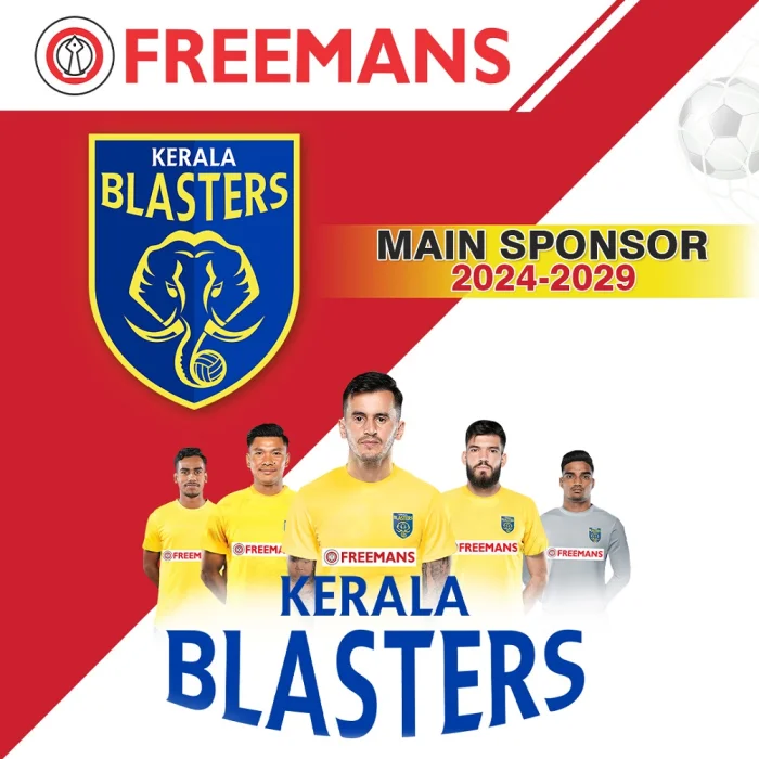 FREEMANS Measuring Tools Comes on Board as the Main Sponsor of Football Team Kerala Blasters for 5 Years<br>
