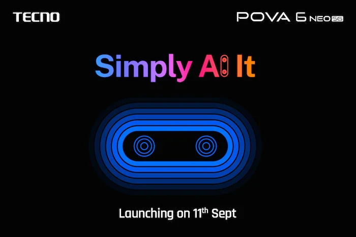 “Simply AI It” with TECNO POVA 6 Neo Launching on 11th September on Amazon<br>