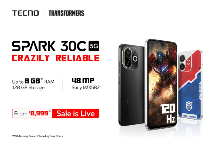 TECNO SPARK 30C: A Bold, Crazily Reliable Smartphone Inspired by Legendary Transformers Launched<br>
