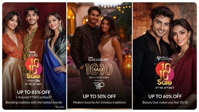 Tata CLiQ, Tata CLiQ Luxury, and Tata CLiQ Palette announce their flagship festive sale event 10/10<br>