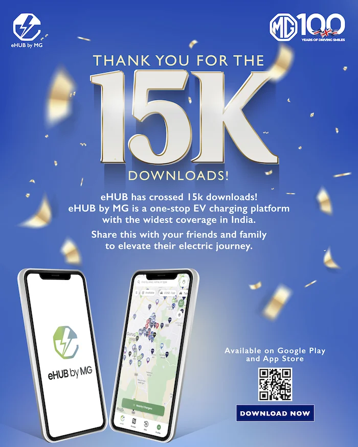 eHUB by MG App Crosses 15,000 Downloads in Less Than Two Months<br>