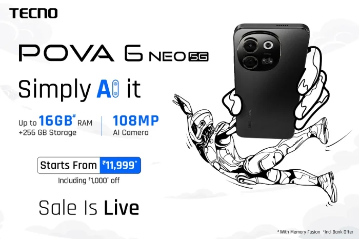 Simply AI It: TECNO POVA 6 Neo 5G with Segment-First 16GB* RAM + 256GB ROM Hits the Market Starting Midnight<br>