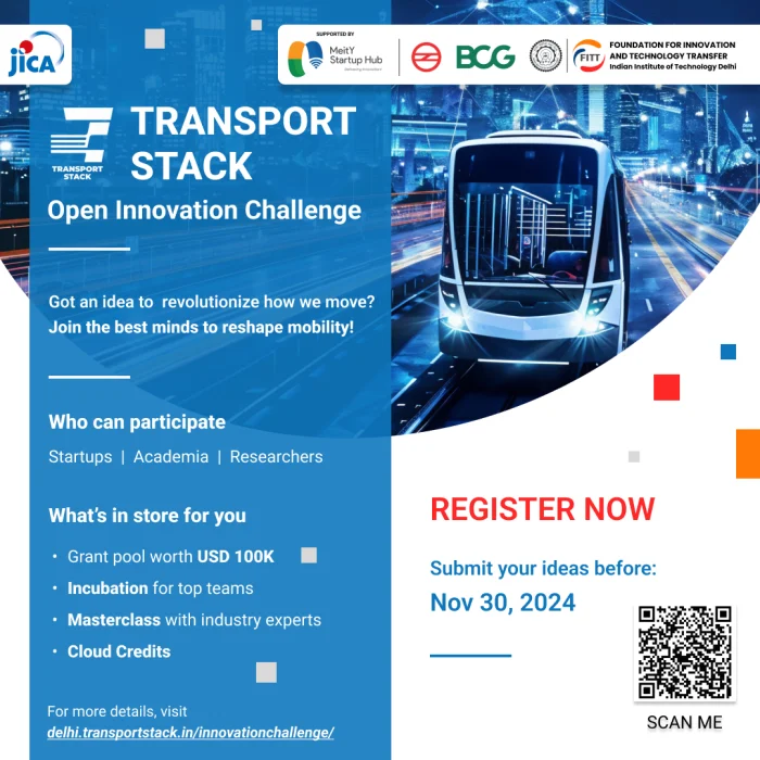 Transport Stack Open Innovation Challenge Launched in Collaboration with JICA and FITT IIT Delhi, to Drive Transformative Mobility Solutions<br>