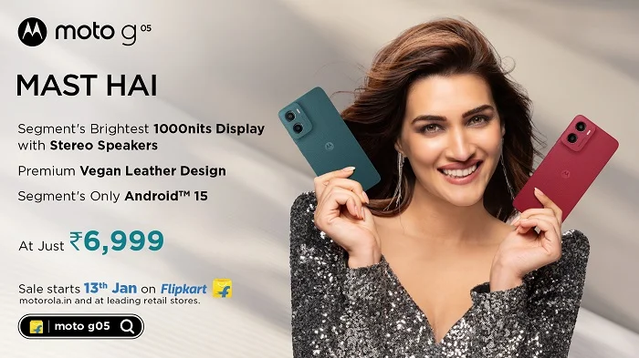 Motorola Redefines Entry-Level Smartphones With moto g05: Segment’s Brightest 6.67” Display, Premium Vegan Leather Design, Segment’s Only Android™ 15 and a 50MP Quad Pixel Camera at Just Rs. 6,999<br>