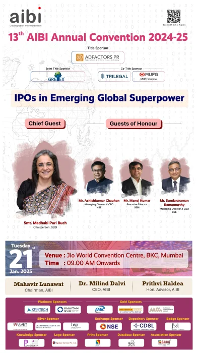 AIBI Annual Convention 2024-25 To Spotlight IPOs As Catalysts for India’s Global Economic Ascent<br>