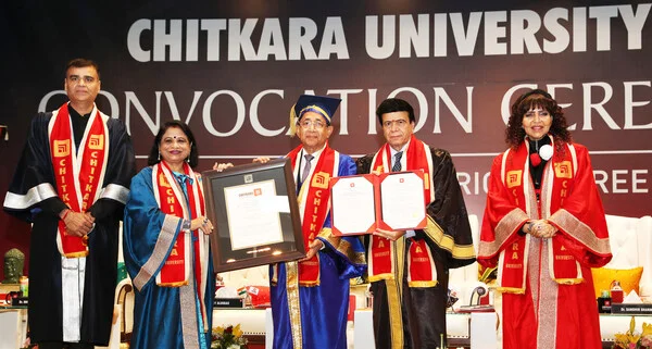 Chitkara University Confers Honorary Doctorate on Joy Alukkas for Entrepreneurial Excellence