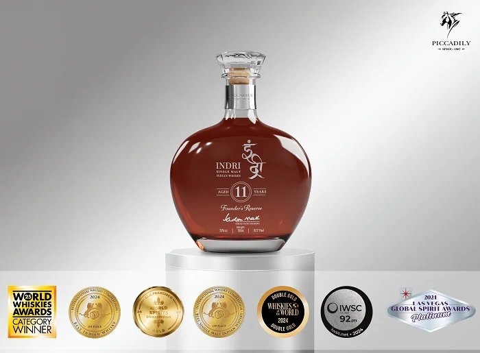 Piccadily Unveils Award-Winning Indri Founder’s Reserve 11 YO Single Malt Whisky – A Tribute to Its Founder and India’s Legacy and Craftsmanship<br>
