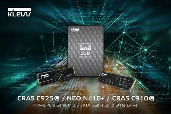 KLEVV LAUNCHES ENHANCED SSD LINEUP: CRAS C925G, CRAS C910G NVME SSDS, AND NEO N410+ SATA SSD