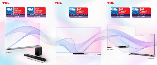 TCL Dominates with Five EISA Awards, Redefining Excellence in Large-Screen &amp; QD-Mini LED Tech