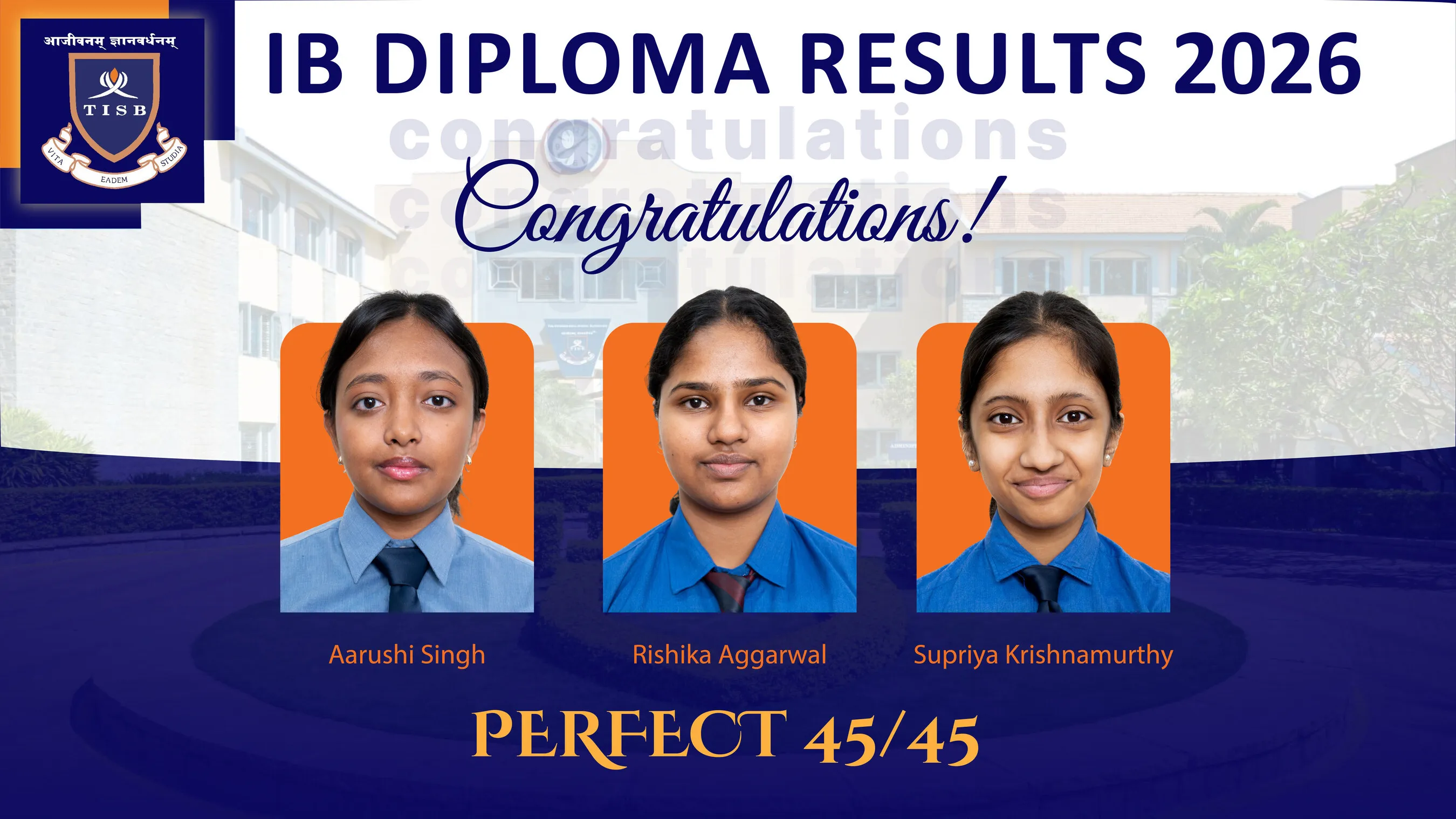 Three TISB students score perfect 45 in IBDP 2026; 40 students cross the 40-point mark