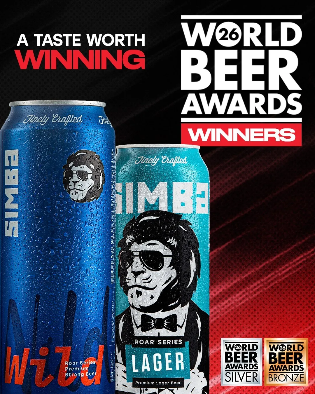 Four Variants. Four World Beer Awards Honours. Simba's Portfolio Earns Global Recognition Across Two Consecutive Years