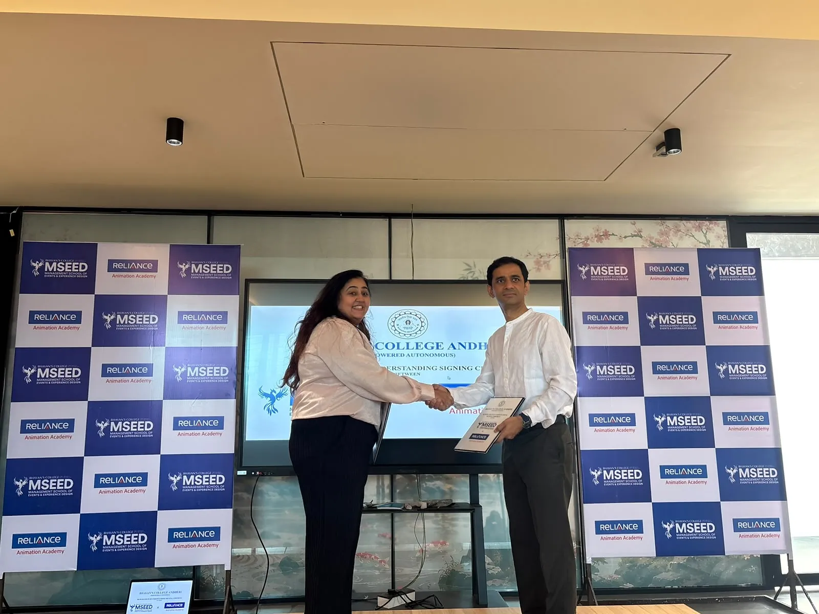 Bhavan's College MSEED and Reliance Animation Academy Enter into a Strategic Agreement to Launch Graphics & Animation Programs