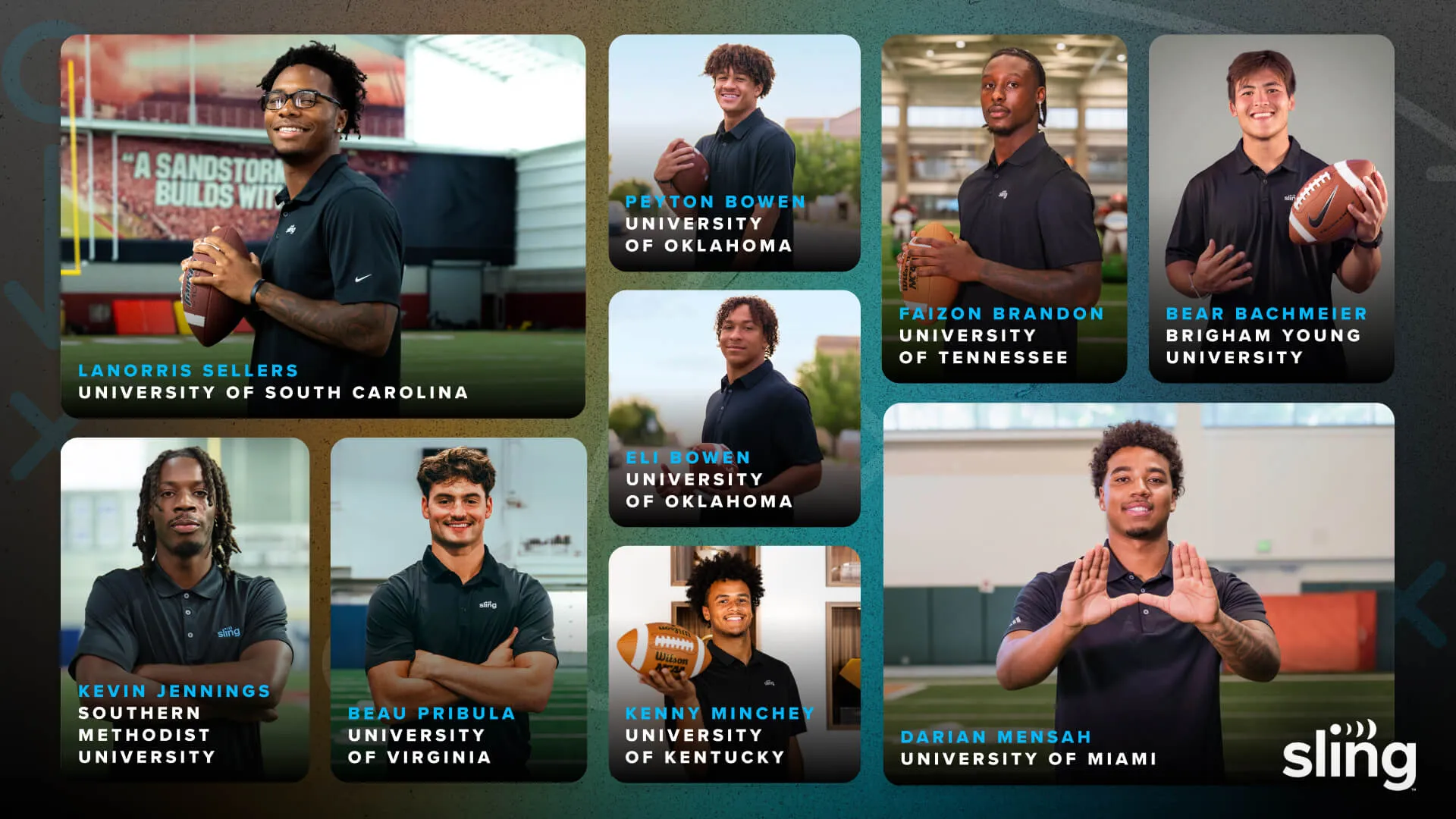 Sling TV Teams Up with Nine College Football Standouts to Help Fans Watch Football on Their Terms This Season