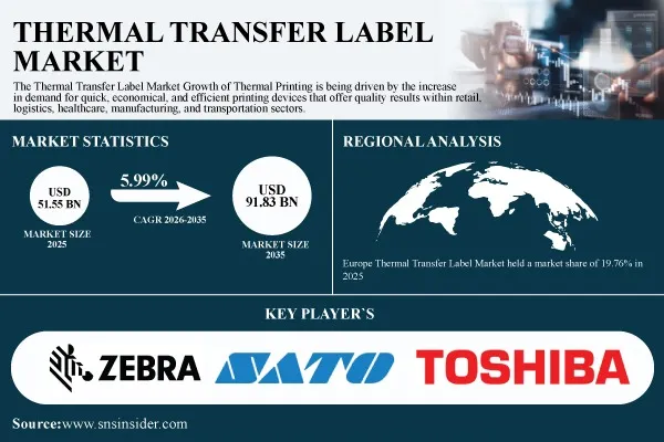 Thermal Transfer Label Market Size to Reach USD 91.83 Billion by 2035 at 5.99% CAGR – Report by SNS Insider