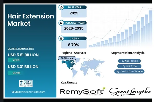 Hair Extension Market Size to Hit USD 5.81 Billion by 2035, at 6.79% CAGR – Research by SNS Insider