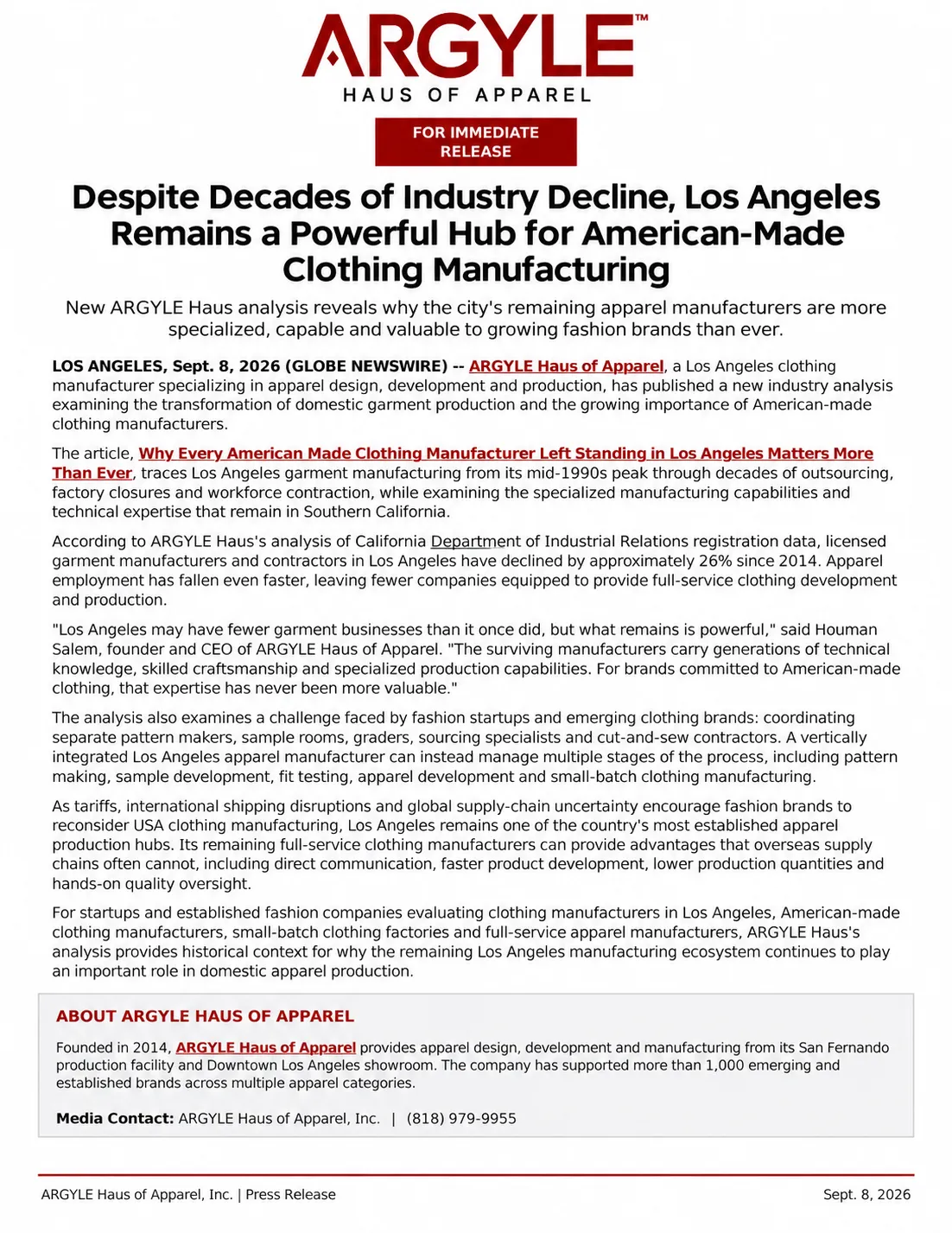 Despite Decades of Industry Decline, Los Angeles Remains a Powerful Hub for American-Made Clothing Manufacturing