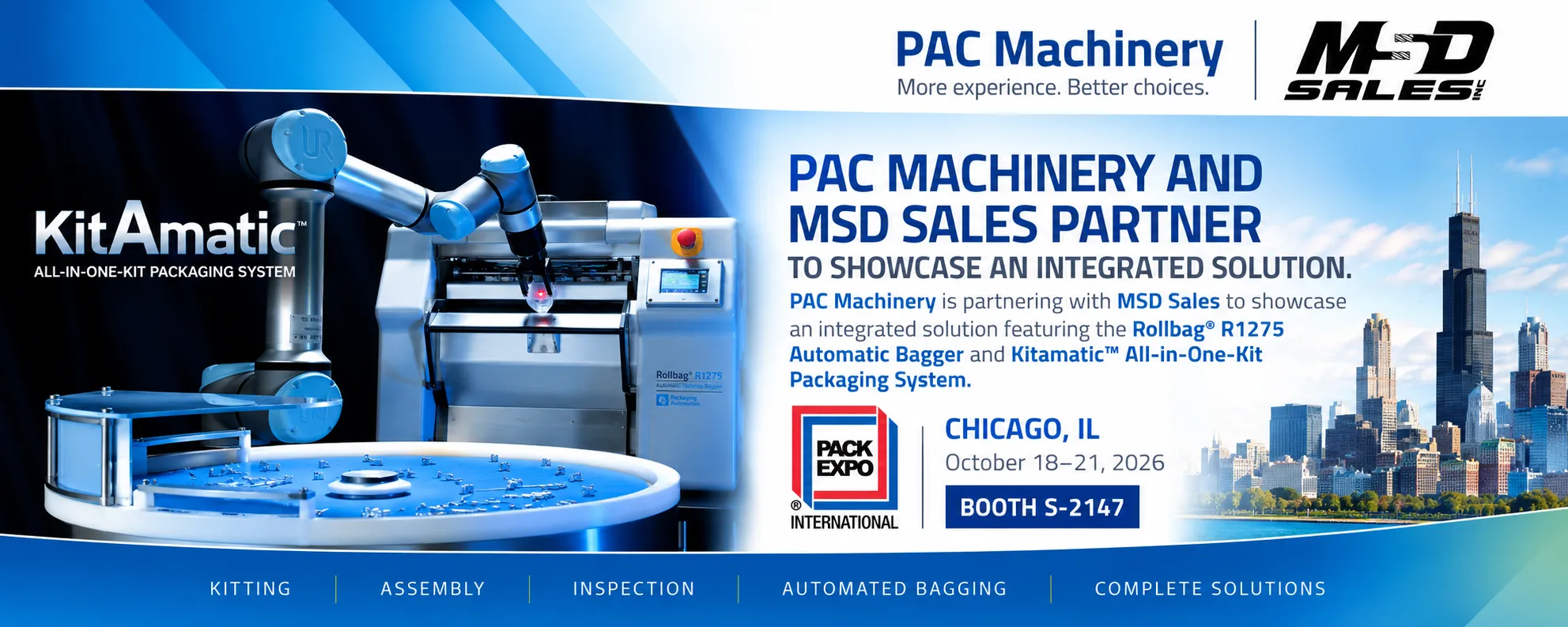 PAC Machinery & MSD Sales Partner to Showcase Integrated Robotic Kitting and Automatic Bagging Solution at PACK EXPO
