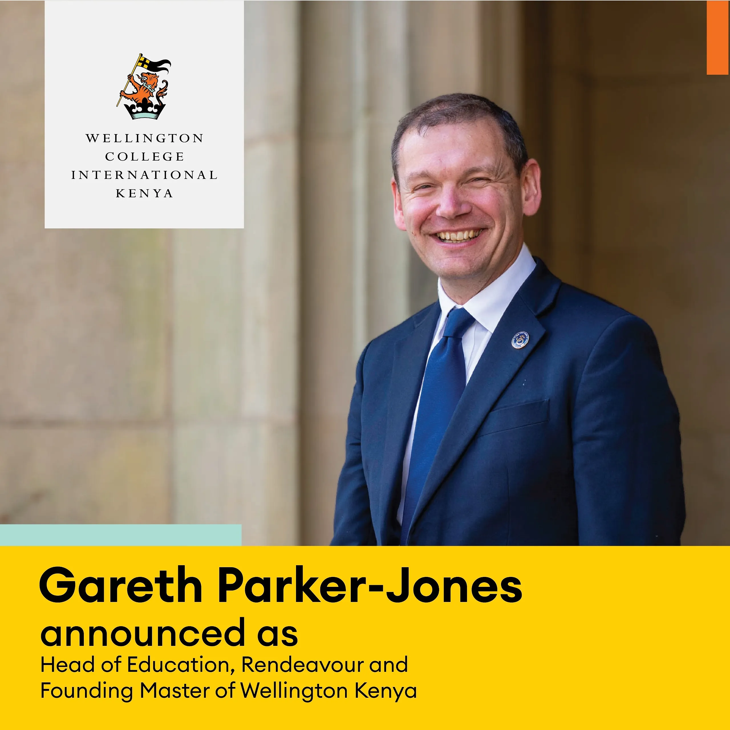 Gareth Parker-Jones named Head of Education, Rendeavour, and Founding Master of Wellington College International Kenya