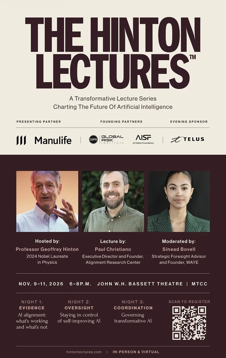 Manulife Announces Presenting Partnership of The Hinton Lectures™ on AI Safety