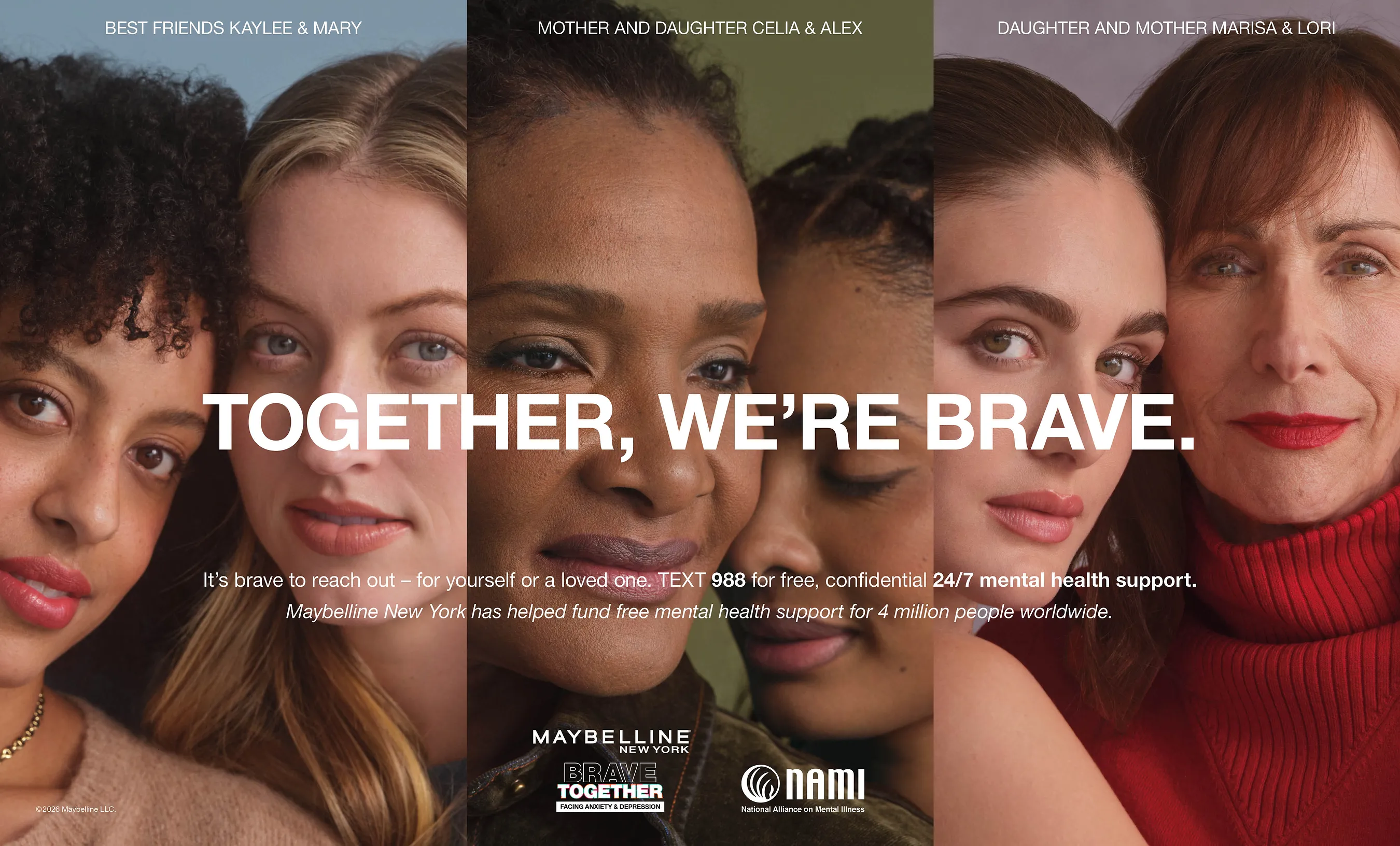 MAYBELLINE NEW YORK LAUNCHES "TOGETHER WE'RE BRAVE" CAMPAIGN FOR WORLD MENTAL HEALTH DAY