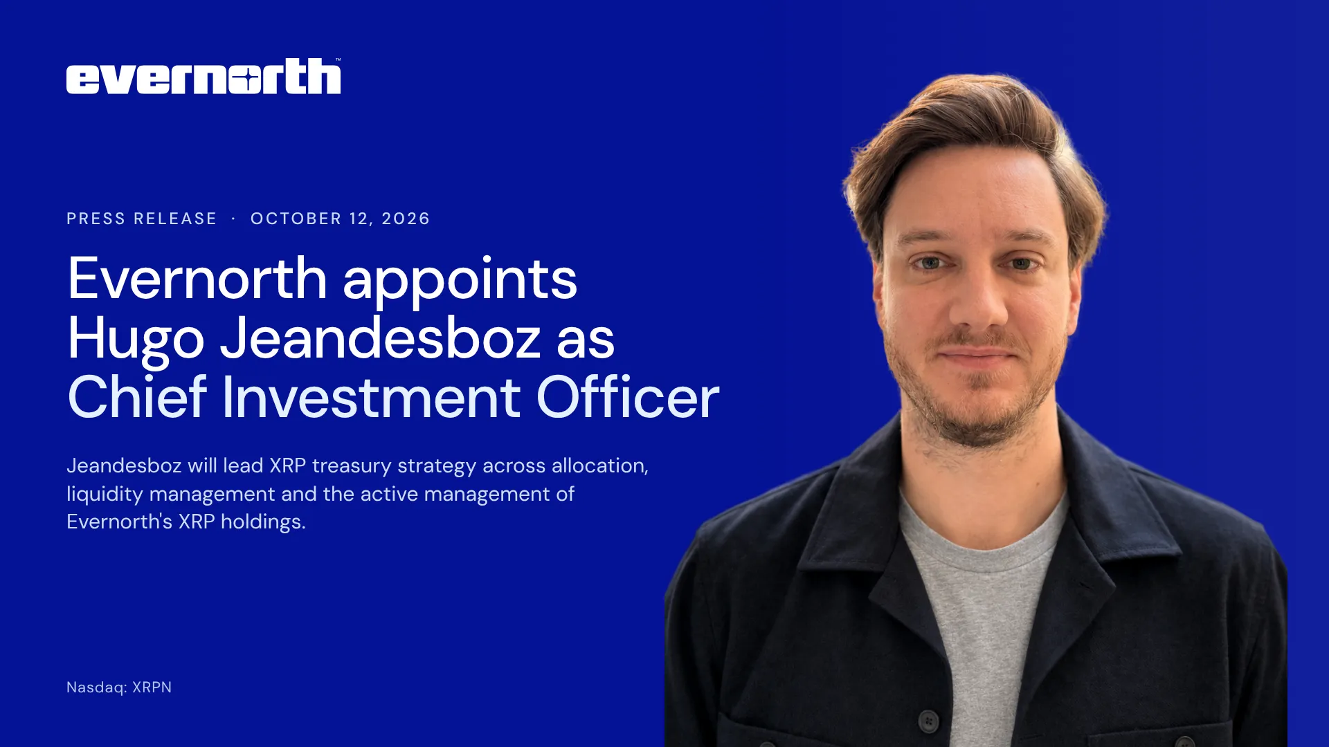Evernorth Names Hugo Jeandesboz Chief Investment Officer