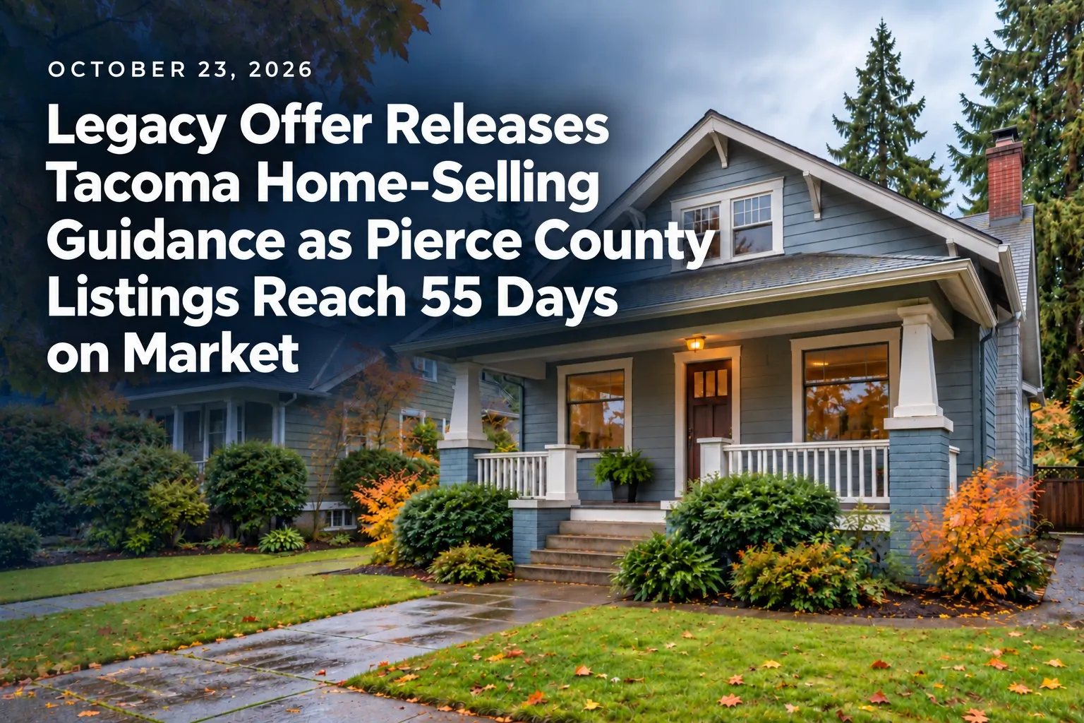 Legacy Offer Releases Tacoma Home-Selling Guidance as Pierce County Listings Reach 55 Days on Market