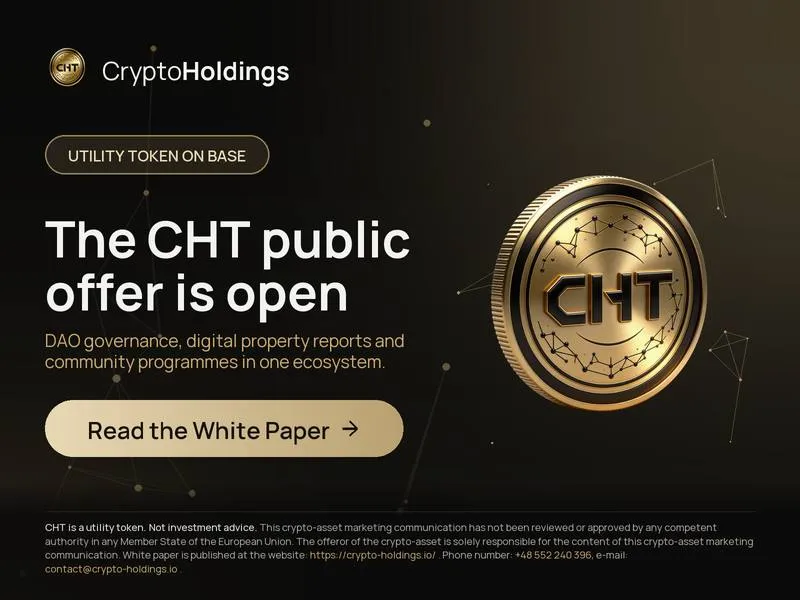 CryptoHoldings Opens CHT Public Offer on Base, Launches DAO Voting for First Planned Property