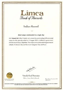 JK Cement Earns Limca Book of Records for Historic School Ramp Construction Initiative